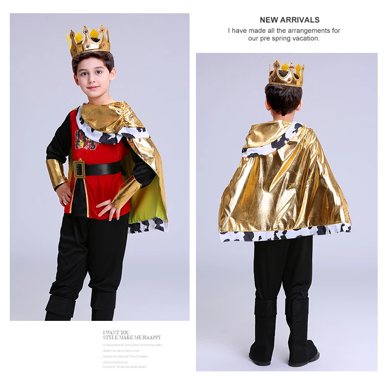 Детские костюмы принца на Хэллоуин, детский сад, сценические костюмы с накидкой, Детские вечерние костюмы с волшебной палочкой