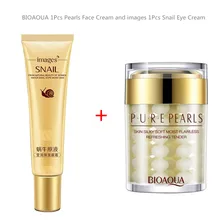 Горячая Bioaqua увлажняющий крем для лица с масляным контролем жемчуга изображения против старения морщин темные круги крем для глаз с улиточной слизью набор для ухода за кожей