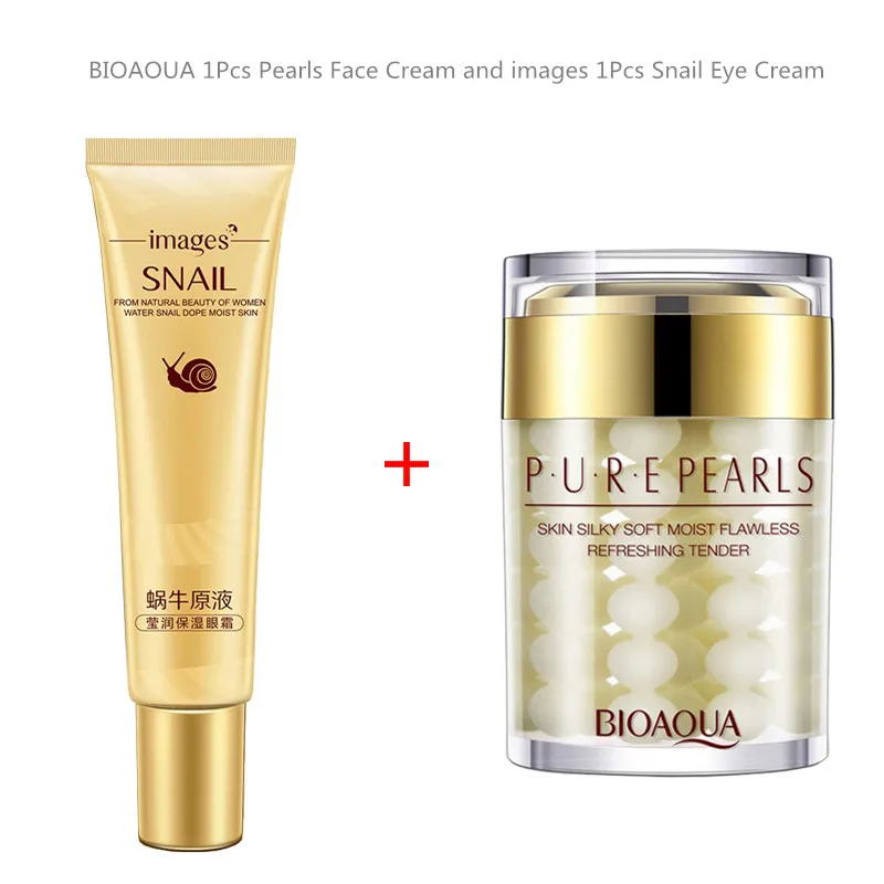 

Hot Sale Bioaqua Moisturizing Oil Control Pearl Face Cream images Anti Aging Wrinkle Dark Circles Snail Eye Cream Skin Care Set