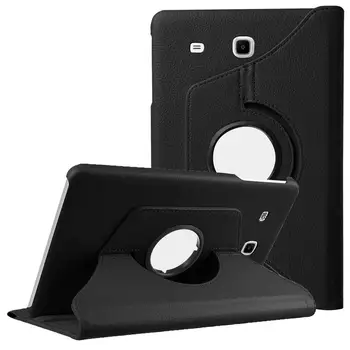 

360 Degree Rotating PU Leather Cover Hard Back Case for Samsung Galaxy Tab E 9.6 T560 T561 Full Body Case Tab E 9.6 SM-T560 T561