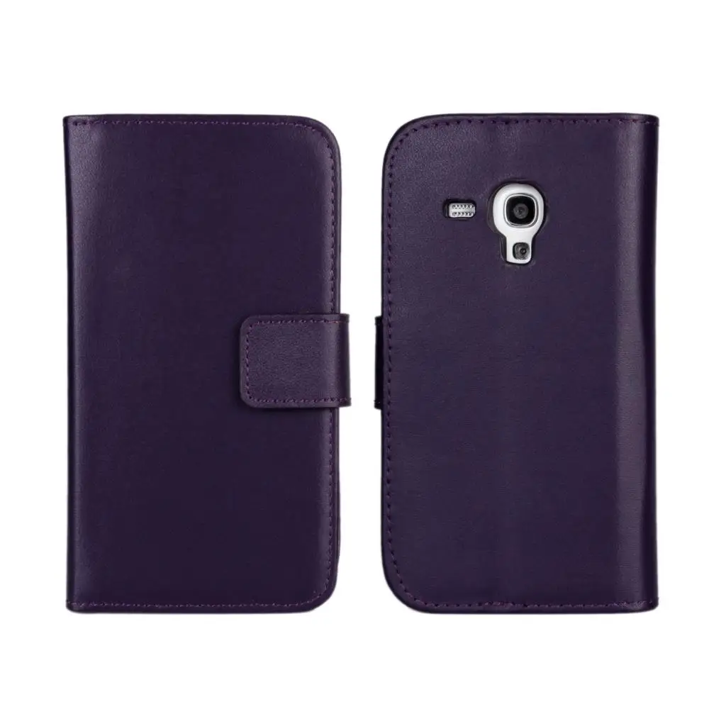 S3 мини кошелек кожаный чехол для samsung Galaxy S3 мини чехол Роскошный чехол с откидной крышкой для Galaxy i8190 держатель для карт с застежкой GG - Цвет: Фиолетовый