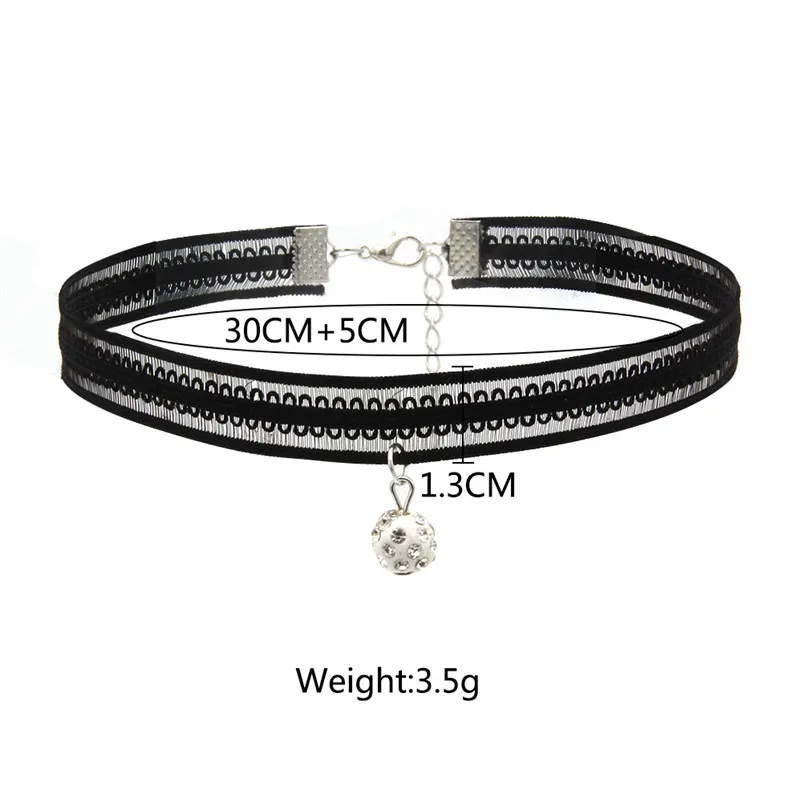 NEW Fashion Choker Necklace Set Stretch Velvet Classic Gothic Tattoo Lace Choker Elegant Jewelry Collier ras de cou A24#N (4)