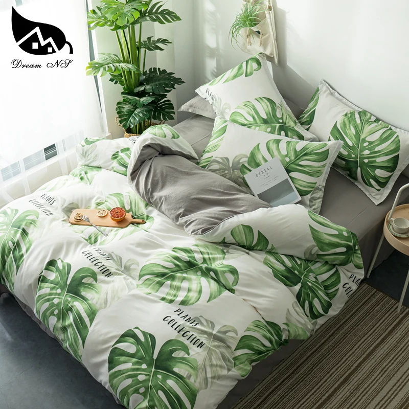 Dream NS Nordic Rainforest Bedding Set For Nordic Leaf Bedroom Cover Pillowcase Warm Soft Home Bedroom Living Room Set