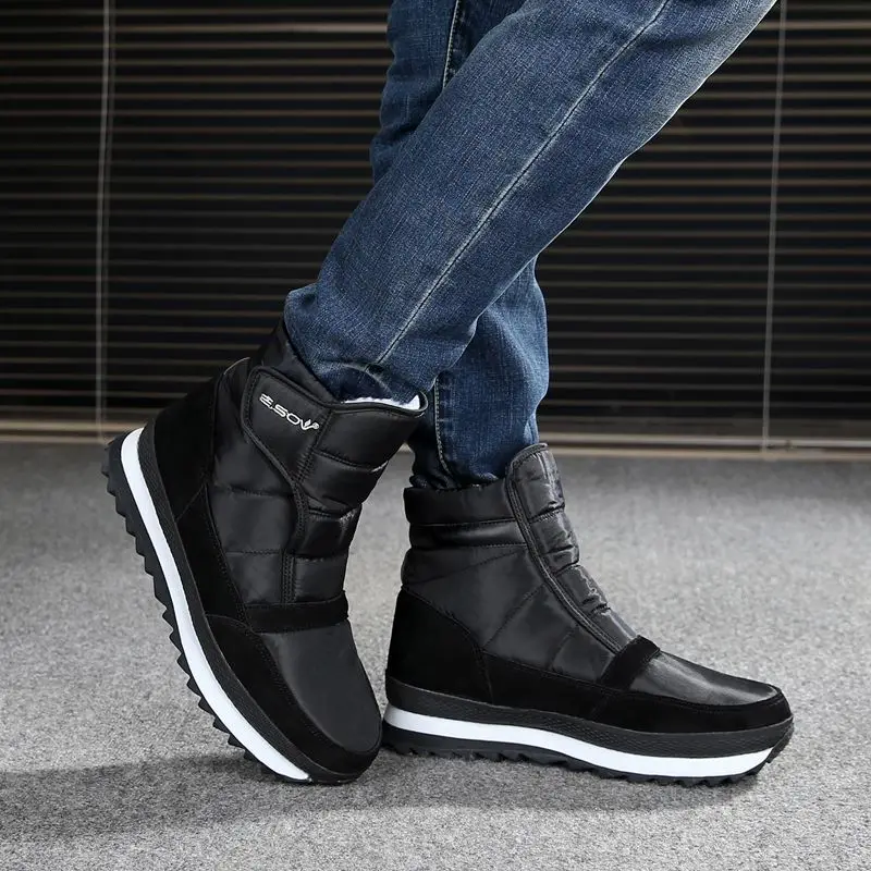 

Low winter boots and waterproof antiskid cone with velvet  boots to keep warm thick bottom outdoor low help men's boots