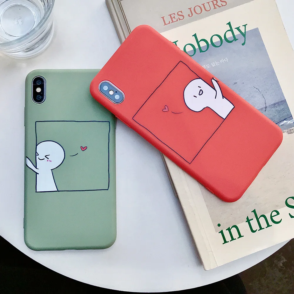 KIPX1076_6_JONSNOW Couples Style Soft Case for iPhone 7 8 6S 6 Plus Silicone Case for iPhone X XR XS Max Cartoon Painted Back Cover