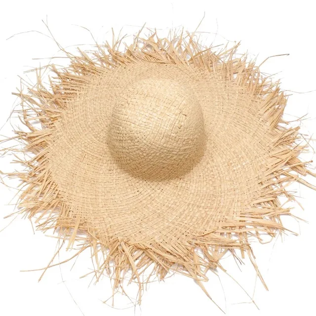 NEW Handmade Women Straw Sun Hats Large Wide Brim Gilrs High Quality Natural Raffia Panama Beach Straw Sun Caps For Holiday 1