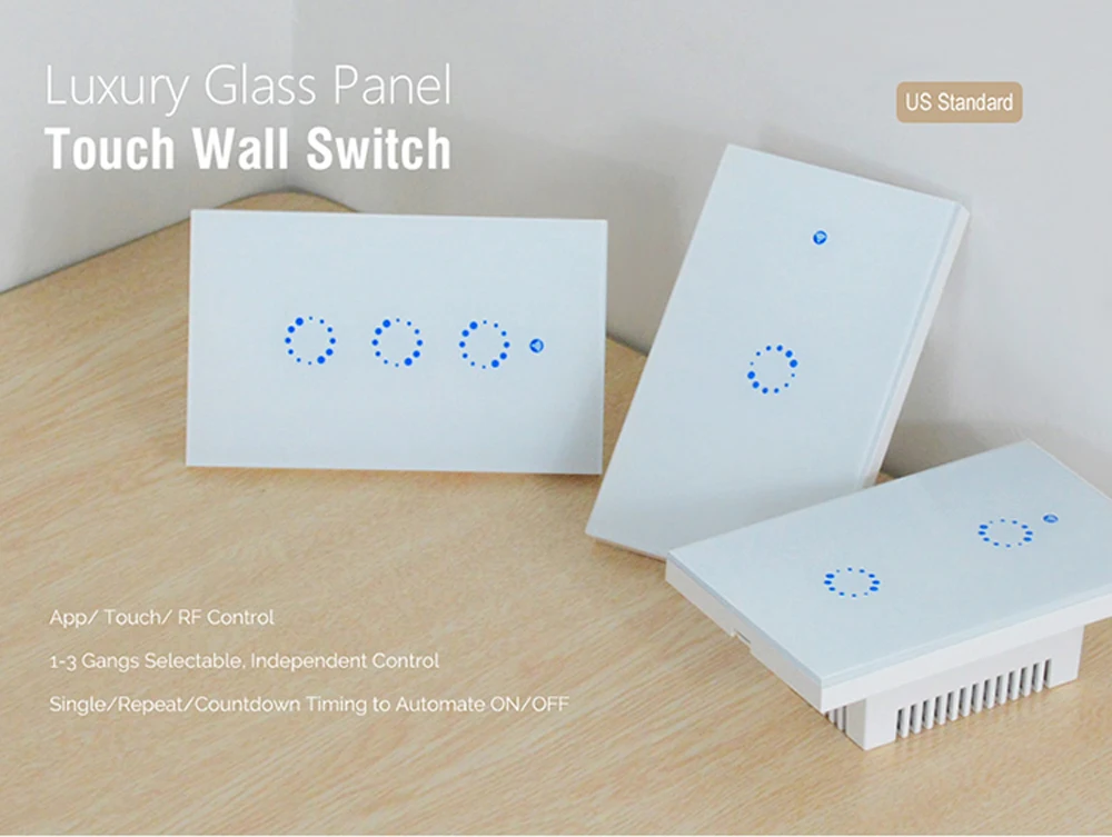 Sonoff WIFI умный сенсорный выключатель света T1 US 220V Ewelink App/315 RF/Голосовое управление Умный дом переключатель поддержка Alexa Google Home