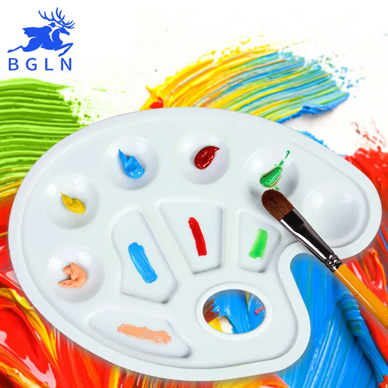 Bgln 6 Holes Plastic Watercolor Paint Palette Groove Design