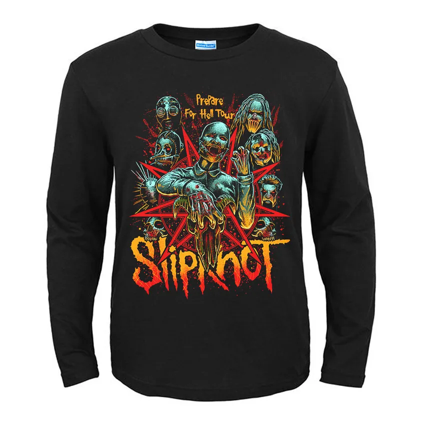 22 дизайна американская группа Slipknot рок черная футболка Полный Длинный Рукав Рубашка тяжелый трэш Металл хлопок camiseta Панк Рокер уличная одежда