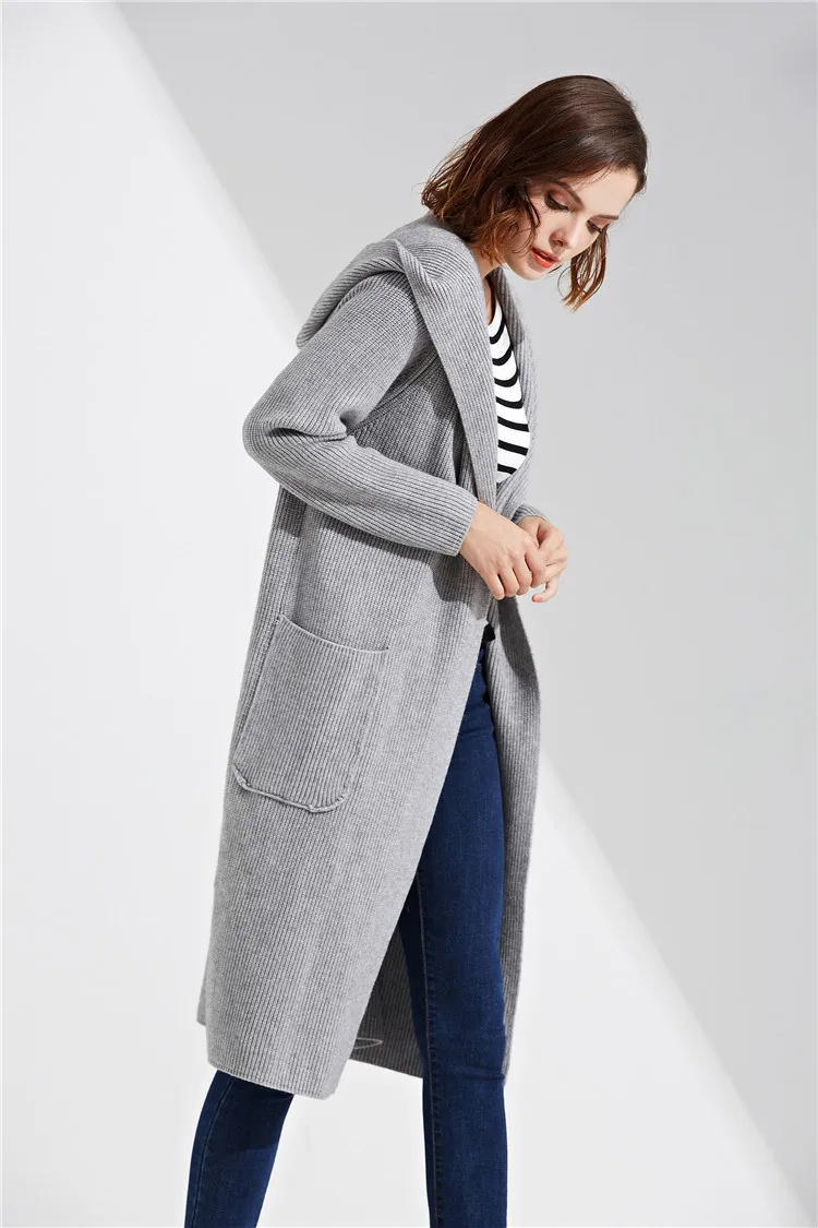 XIKOI new fashion sweater Joker trendy long-sleeved knit cardigan casual pocket solid color Slim warm sweater thick coat (4)