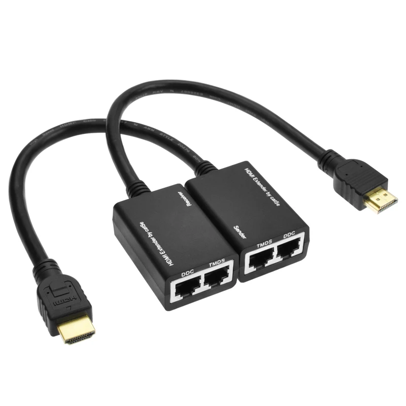 1pair HDMI Extender signal amplifier by Cat 5e/6 RJ45 Network Cable UP TO 30M 1080Pin