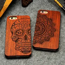 Retro PC+Wood Skull Case for iPhone 5 5S iPhone SE Novetly Vintage Case Cover for iPhone 5S 6 6S Plus 7 7 Plus 5.5inch