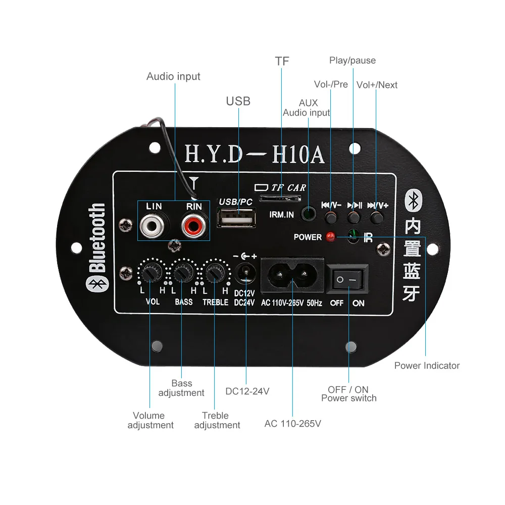 AIYIMA Bluetooth сабвуфер усилитель плата 120 Вт Amplificador 220 в 12 В 24 В домашняя система автомобильный усилитель для 6-10 дюймов сабвуфер сделай сам