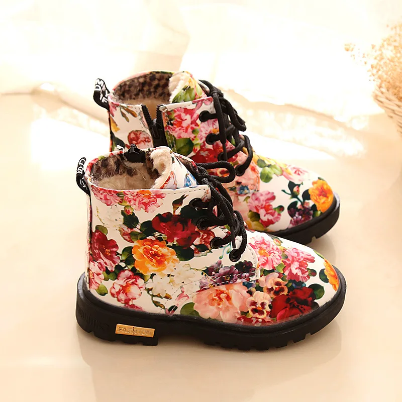 AFDSWG Spring and autumn white kids booties boots for kids black kids boots girls children gumboots children leather boots