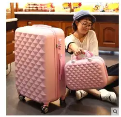 Чемодан на колесах для женщин путешествия чемодан дорожная сумка на колесах 20 дюймов 24 26 чемодан интернат колеса случае