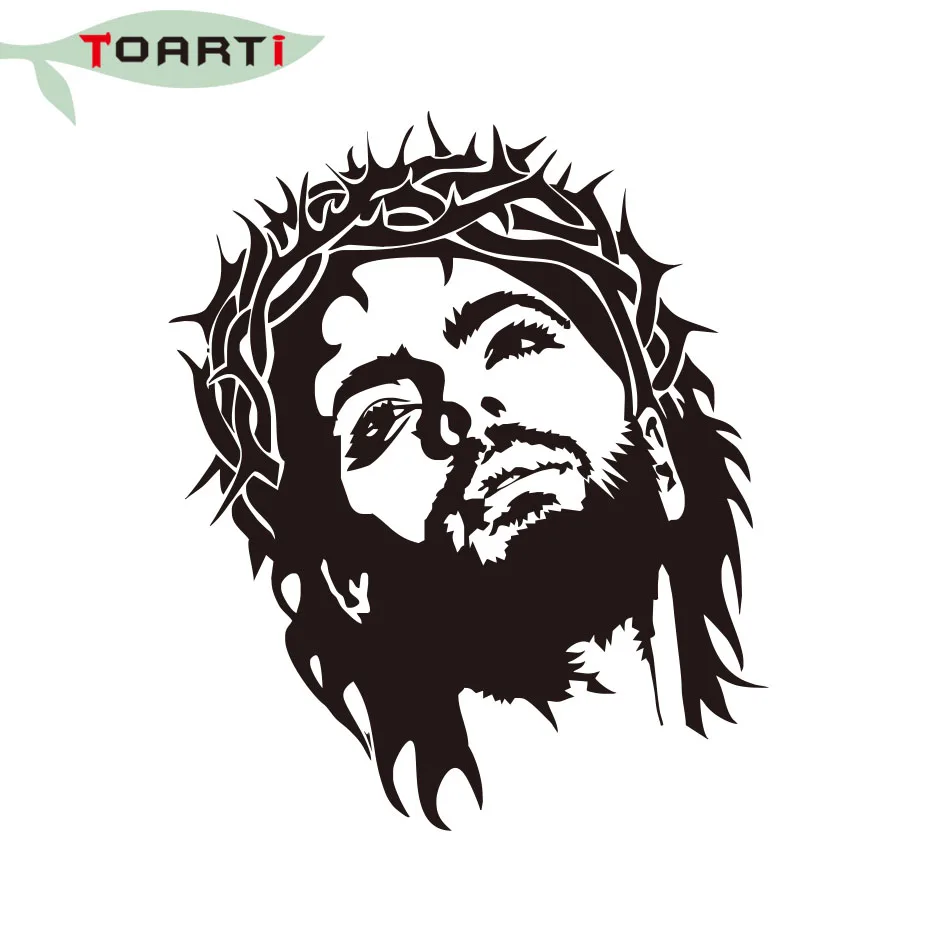 

Jesus Christ God Religion Bible Car Bumper And Door Window Tool Box Sticker Decal 4"X5" Removable Pvc Decals Adhesive