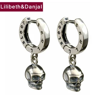 

Women and Men Drop Earring 925 Sterling Silver Vintage Punk Skull Dangle Earring Male Female Christmas gift Fine Jewelry FE3