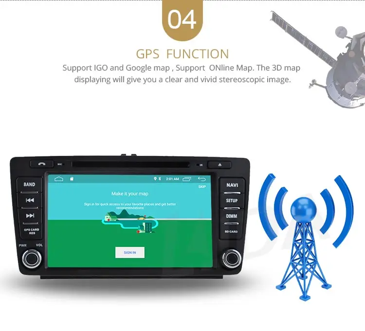 Clearance LJDA 8 Inch 2 DIN Anrdroid 9.1 Car DVD Player For SKODA Octavia 2009-2013 Bluetooth WIFI GPS Navigation Radio Multimedia 2G RAM 6
