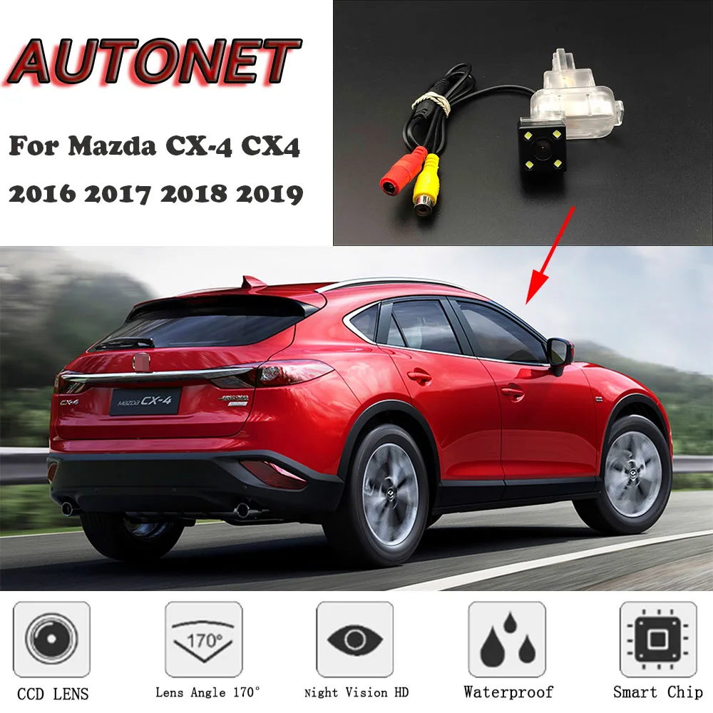 

AUTONET HD Night Vision Backup Rear View camera For Mazda CX-4 CX4 2016 2017 2018 2019 CCD/license plate Camera or Bracket