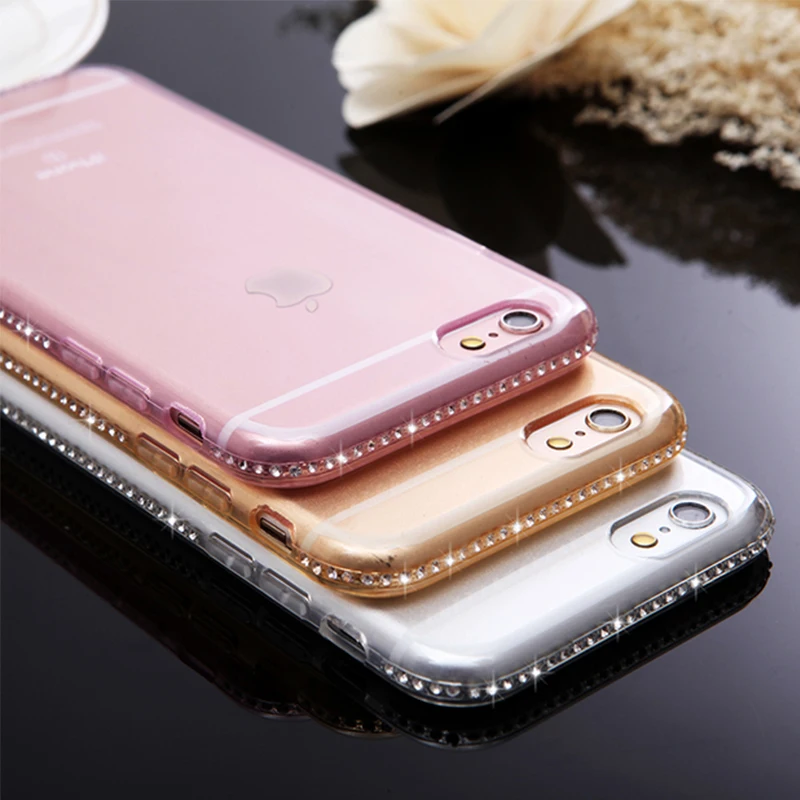 6splus Блестящий Алмазный чехол для iPhone XS Max XR X 10 iphone 6 s Plus 7plus прозрачный мягкий из