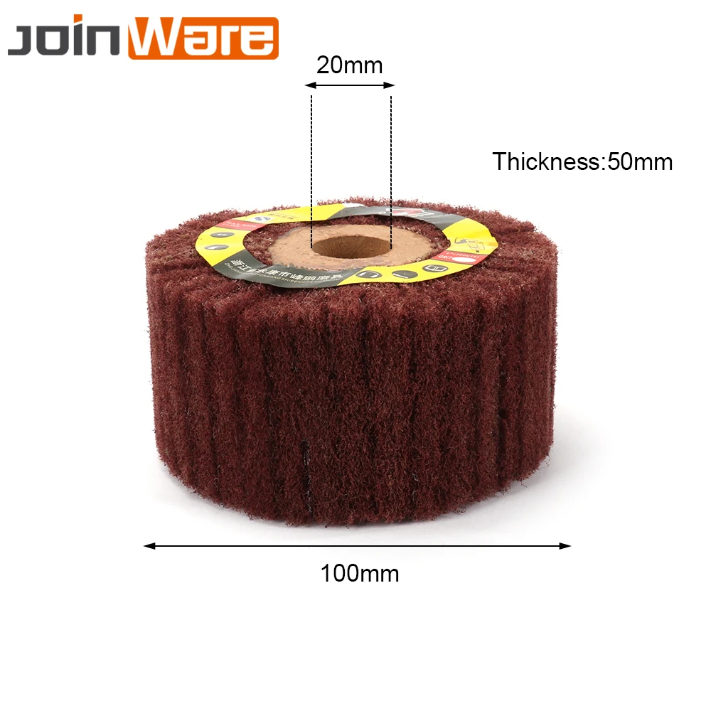 Нетканый шлифовальный круг " /5"/" /8"/1" /12" шлифовальный круг лоскут Швабра полировальный диск 320#20 мм Диаметр " толстый 1 шт - Цвет: Diameter 100mm
