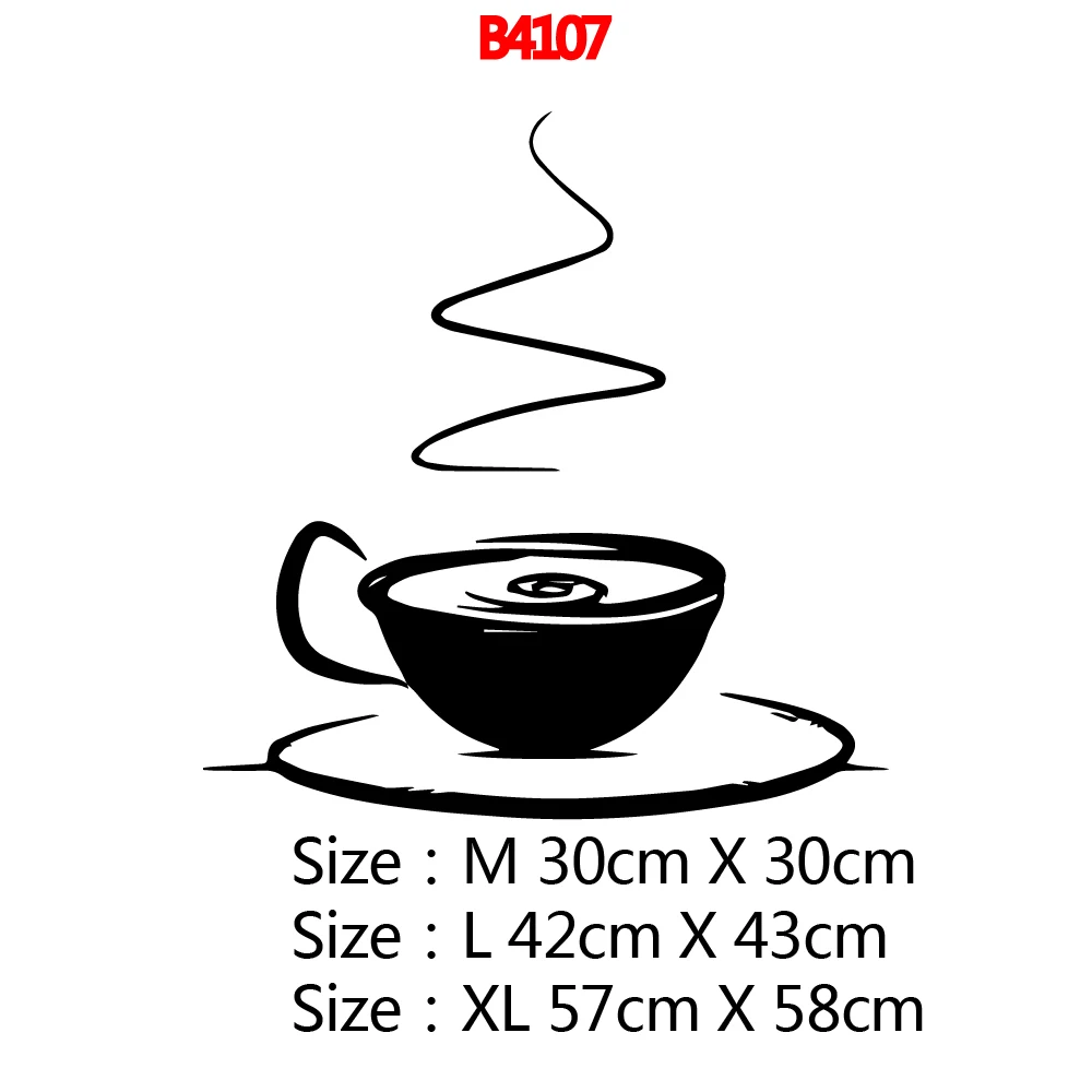 Hot Sale Coffee Removable Pvc Wall Stickers Waterproof Wall Decals Wall Decoration Murals