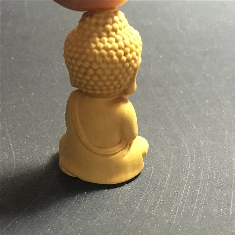 Натуральная резьба из самшита, фигурки, детский Будда, подвеска, игрушка, ручной резной аксессуар и Автомобильный ключ, подвеска, мини фигурка Будды, искусство