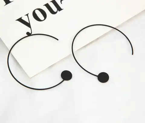 Geometric Semicircular Hexagon Earrings, Black Earrings For Women Bijuteria Feminina Bijoux Femme Marque De Luxe Gothic