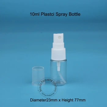 

100pcs/Lot Promotion 10ml Perfume Bottle White Cap Empty Small Cosmetic Spray Jar Refillable Plastic Packaging Mini Vial