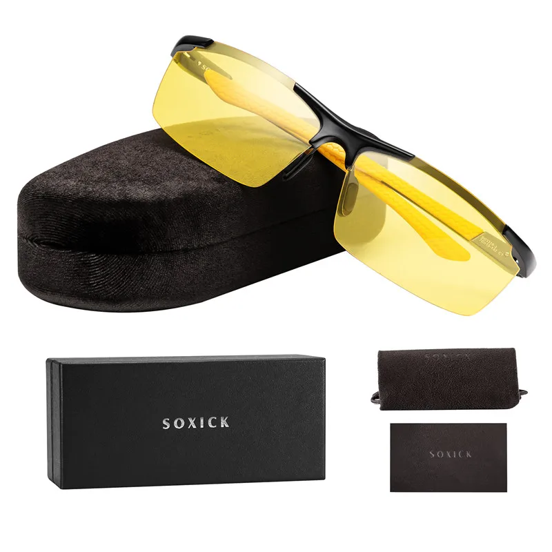 Бренд SOXICK HD, антибликовые солнцезащитные очки для ночного вождения, поляризованные солнцезащитные очки ночного видения для облачных дождевых дней, регулируемые очки