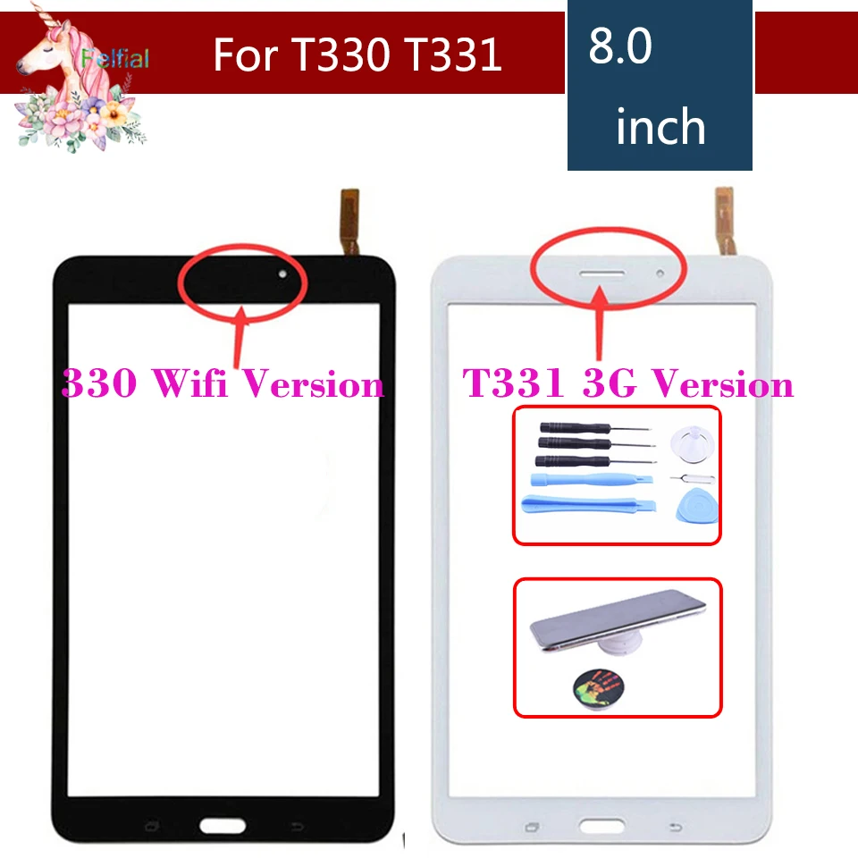 

Original 8.0" For Samsung Galaxy Tab 4 SM-T330 T330 Wifi SM-T331 T331 3G Touch Screen Digitizer Panel Sensor Replacement