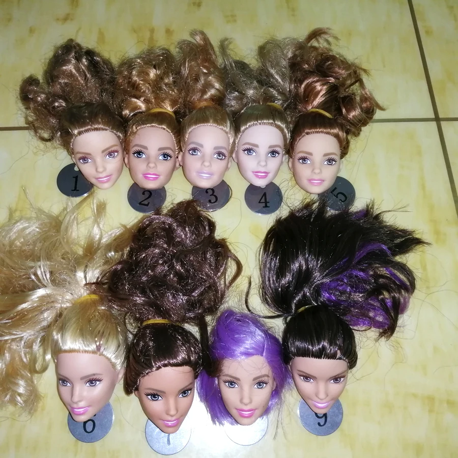 

B666-3 Original Foreign Trade West Asia Dimples Beauty 1/6 OOAK NUDE Doll Head Mussed MIXED Hair for DIY