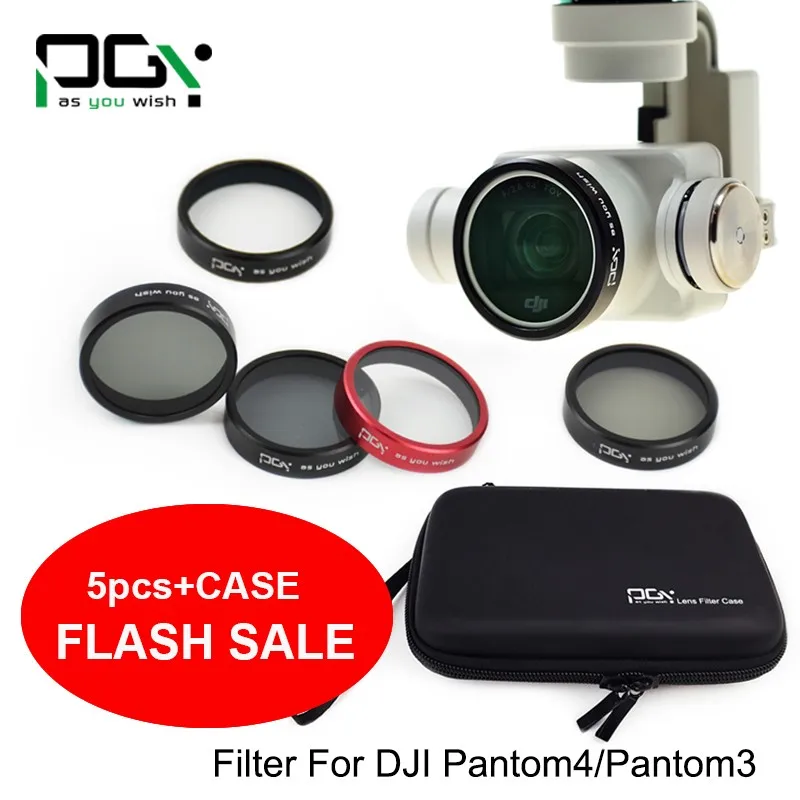 PGY-DJI-phantom-4-3-Professional-accessories-lens-filter-6pcs-Bag-ND4-ND8-MCUV-CPL-cover