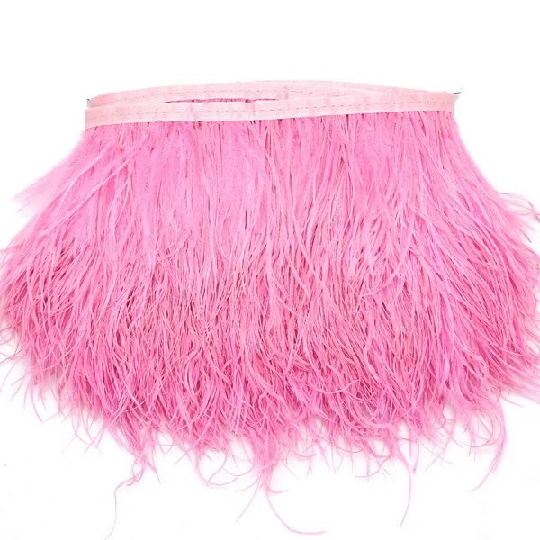 1 м/уп. свадебные платья вечерние страусиные перья кружева высота 8-10 см украшения одежды и DIY ремесло производство - Цвет: Pink