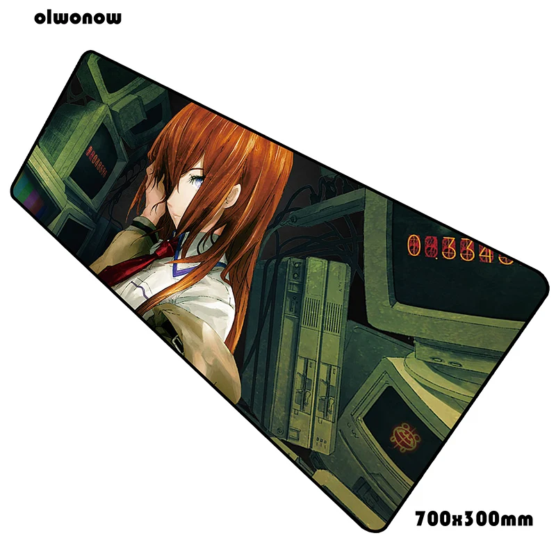 Коврик для мыши steins gate, 70x30 см, игровой коврик для мыши, аниме, профессиональный коврик для ноутбука, Настольный коврик, эстетический коврик для мыши, игры, pc gamer, коврики