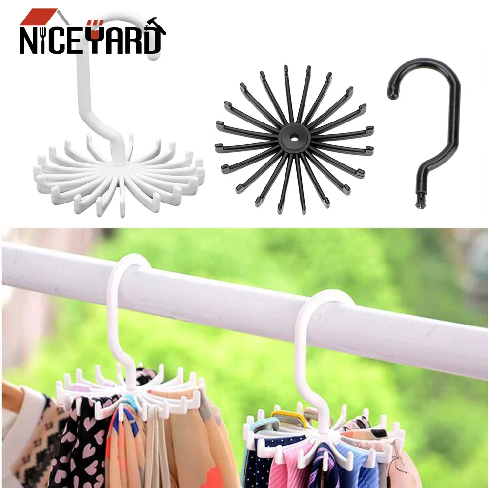 

NICEYARD Rotating Tie Belt Hanger Clothes Holder Laundry Hanger Organization Scarf Hanger Drying Rack Wardrobe Organizer Rack