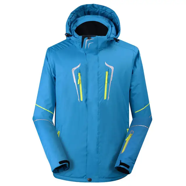 Black/blue/green fluorescent men's outdoor ski wear waterproof and