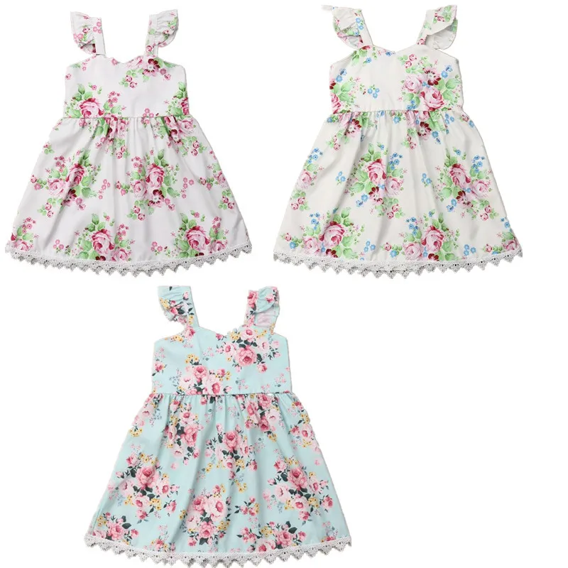 

Girl Dress Kids Baby Girl Flower Dresses Princess Party Lace Tutu Sleeveless Dress Sundress Clothes
