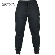 GRTXIN Для мужчин джоггеры бренд мужской брюки Повседневное Штаны пот Штаны Jogger черный Повседневное эластичный хлопок Фитнес тренировки Штаны