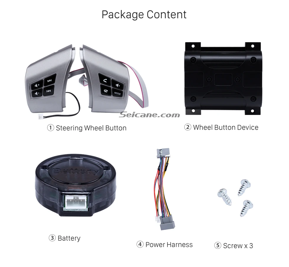 Package Content Audio Studying Steering Wheel Controller Remote Button Music Player Bluetooth Phone Regulator for HONDA BRIO