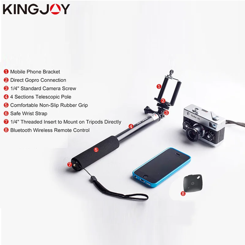 Официальная селфи палка KINGJOY Экшн камера штатив для телефона универсальный