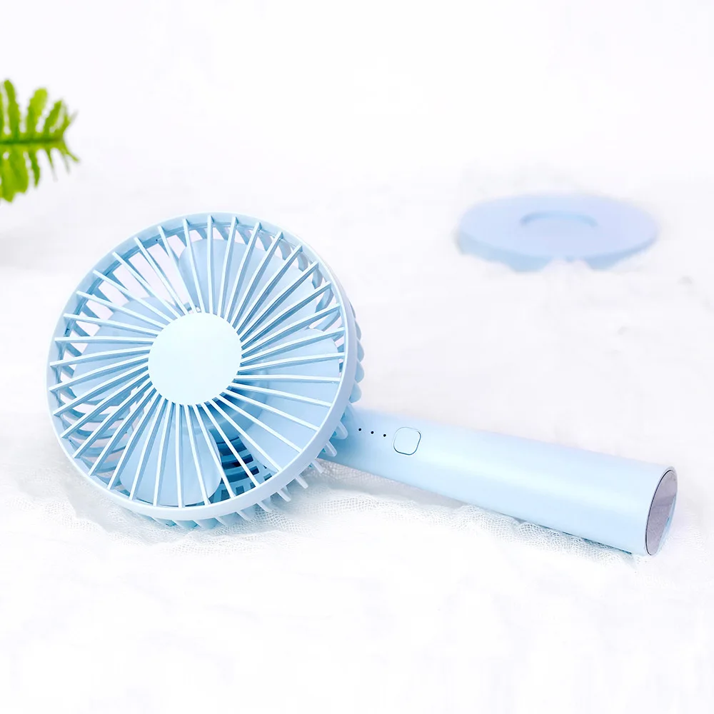 

2000mAh Battery Portable Handhold Mini Windmill Fan Summer Cooling Fan with Stable Stand Bottom 3 Gears Ventilator
