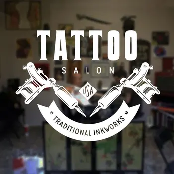 

Custom Tattoo Studio Sign Logo Decal Tattoo Salon Sticker Sign Store Business Shop Wall Window Door Murals DIY F870