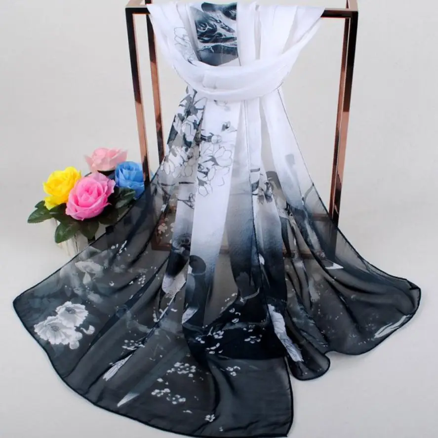 Fashion Women Scarves Soft Wraps Printed Soft Chiffon Shawl Wrap...