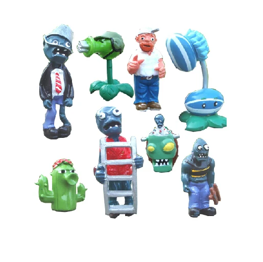 8pcs/Lot Plants vs Zombies Toys PVZ Bucket Zombie Ladder Zombie Winter
