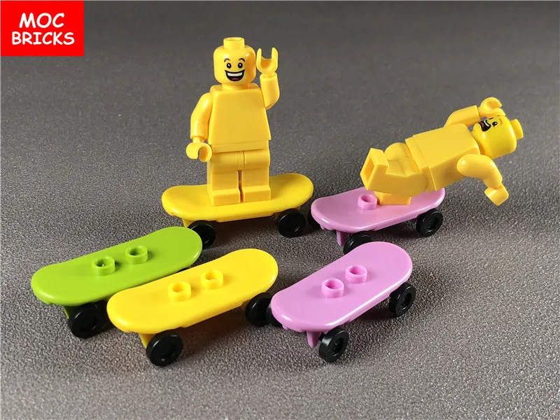 

5pcs/lot MOC Bricks Skateboard with Trolley Wheel Holders & Wheel Trolley Building Blocks Bricks fit with 42511&2496 Toys gifts