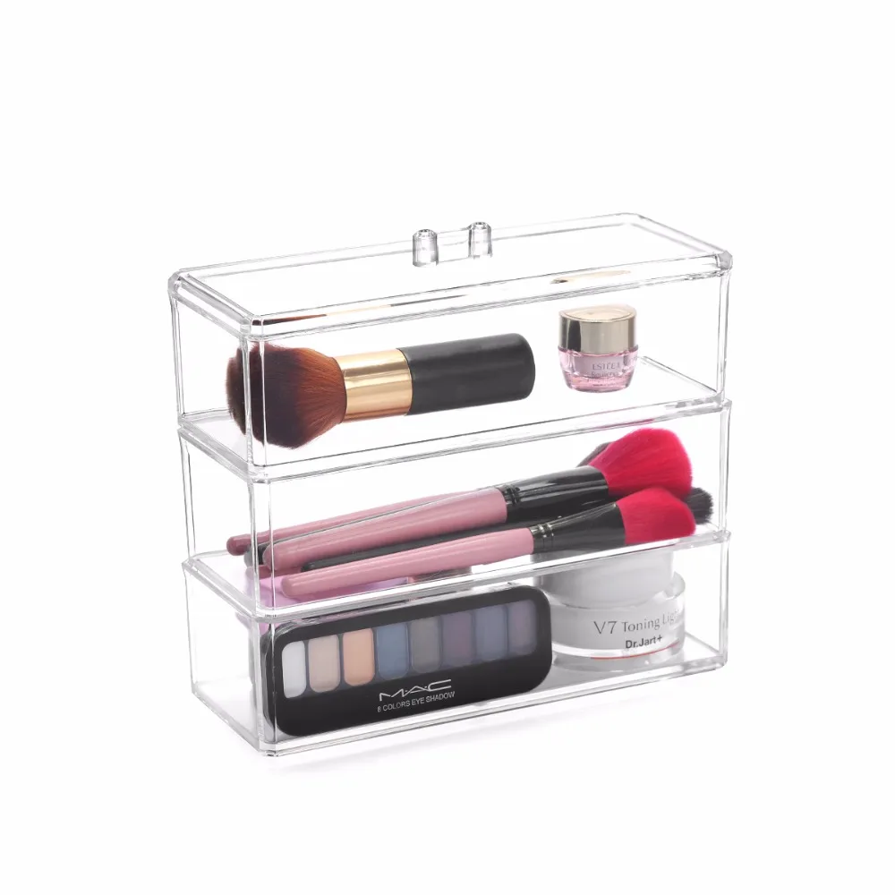 M Acrylic Cosmetics Box Makeup Organizer Case Cosmetics Display Brush