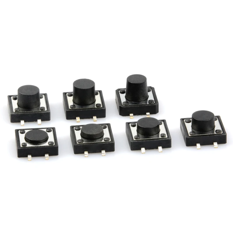 50 шт. SMT SMD 12*12*4,3/5/6/7/8/9/10/12 мм Сенсорная Кнопка Микропереключатель 12x12