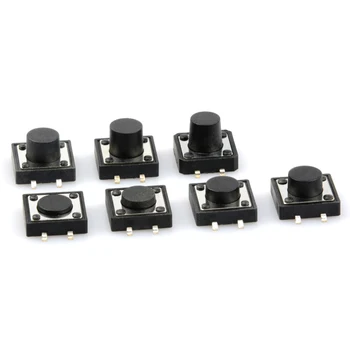 

50pcs SMT SMD 12*12*4.3/5/6/7/8/9/10/12MM Touch Button Micro Switch 12x12