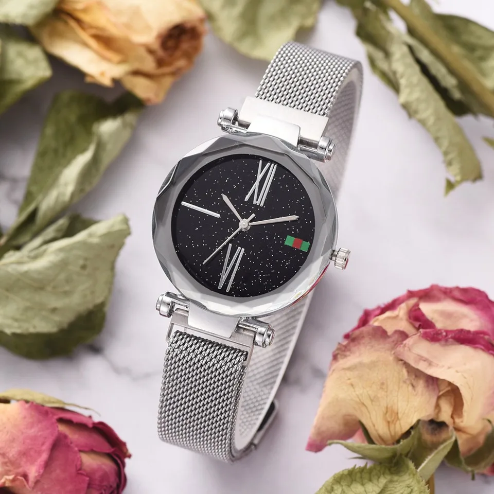 Women Watches Fashion Popular Elegant Magnet Buckle Mysterious Silver Lady Wristwatch Starry Sky Roman Numeral Clock huismerk kopen in de aanbieding Women Watches Fashion Popular Elegant Magnet Buckle Mysterious Silver Lady Wristwatch Starry Sky Roman Numeral Clock huismerk kopen in de aanbieding